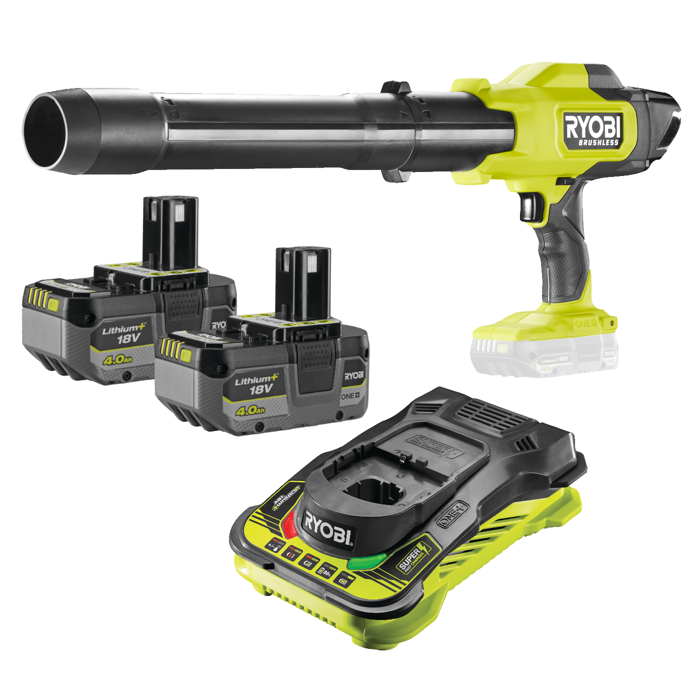 Compact Blower Ryobi Brushless Compact Series And Charger 18V ONE+ HP  COMPACT 220 CFM BLOWER KIT RYOBI Tools