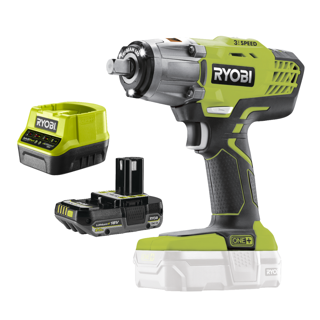 Pack Ryobi Boulonneuse À Chocs 18v One R18iw3-0 - Lot De 3 Douilles Impact Ryobi 1 3700812046131