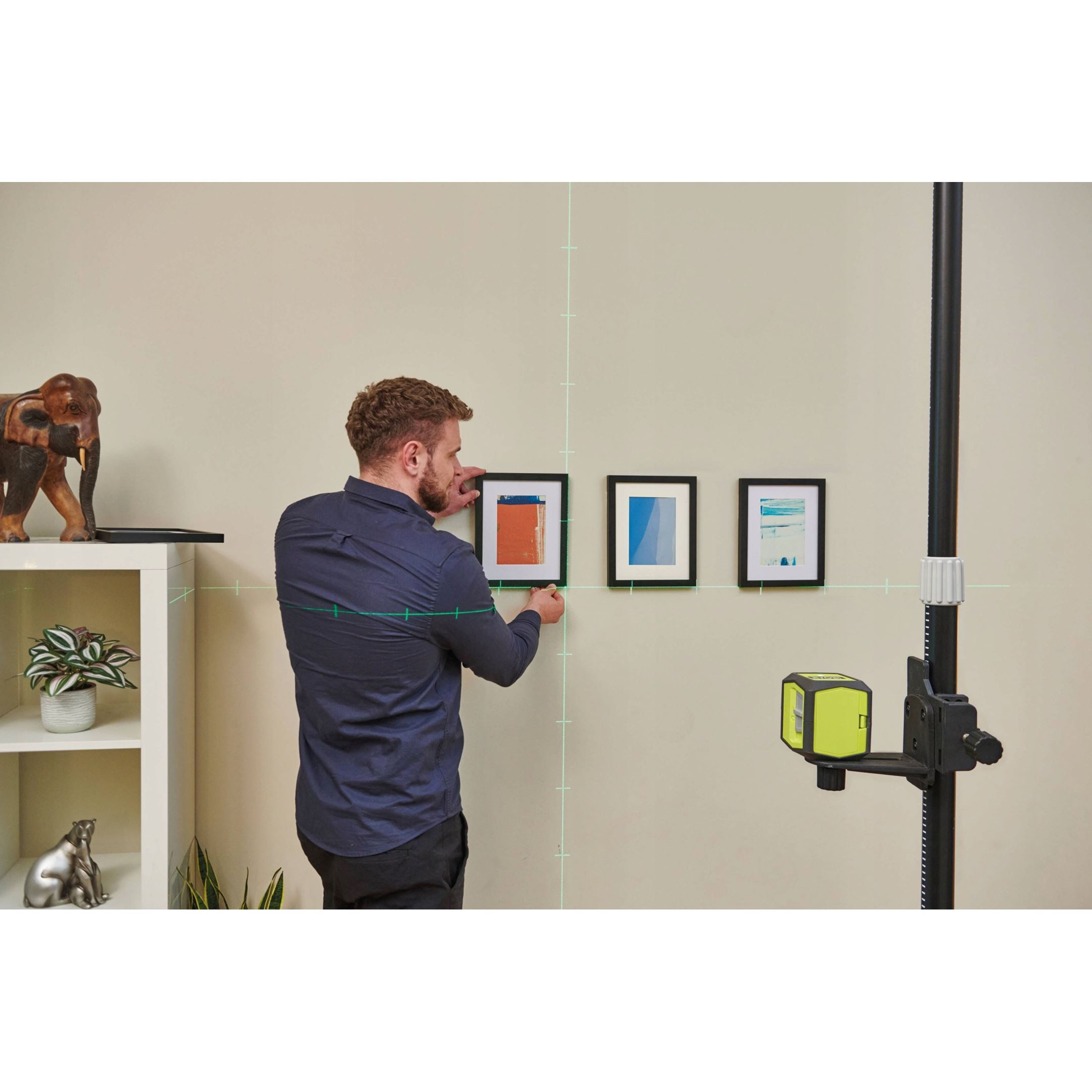 Ryobi Rbcllg2 Ryobi RBCLLG2 Grøn krydslinjelaser med referencepunkter