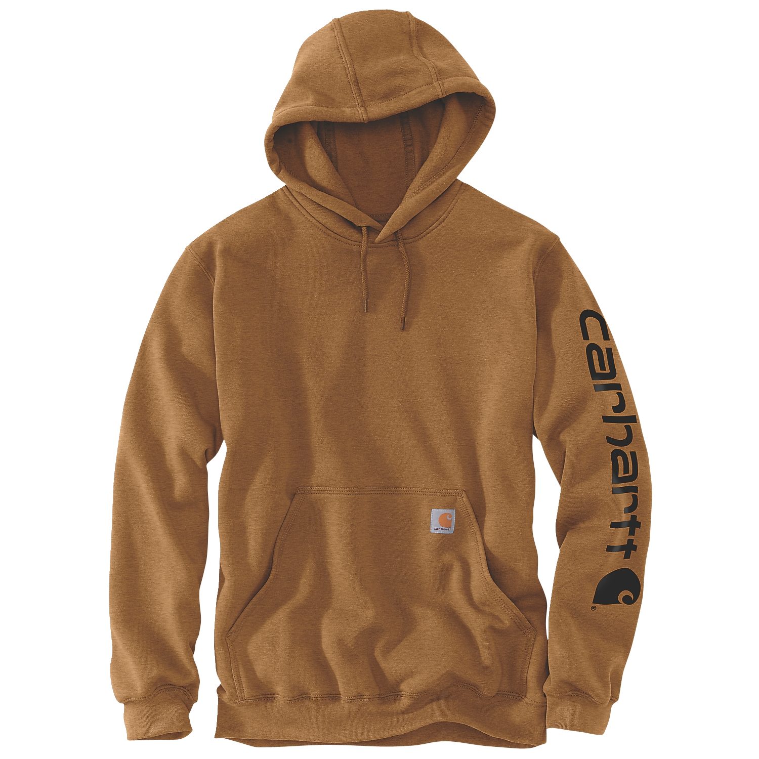 Carhartt K288 hættetrøje i brun med logo på ærmet